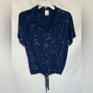 Constellations Button up Crop Top No Boundaries